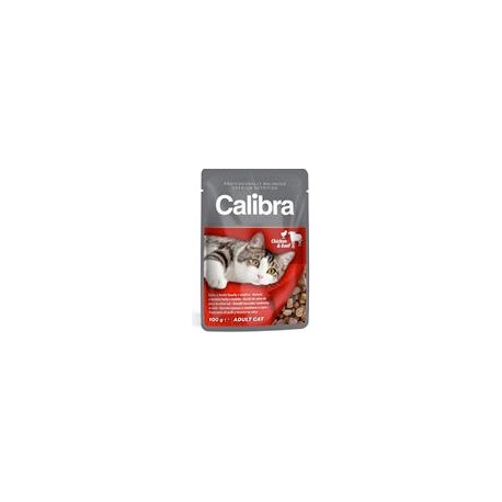 Calibra Cat Tasche - Huhn und Rindfleisch in Soße 100 g
